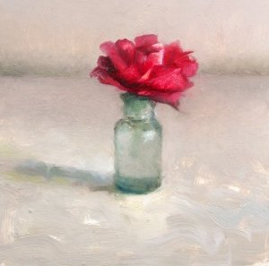 red flower in vase